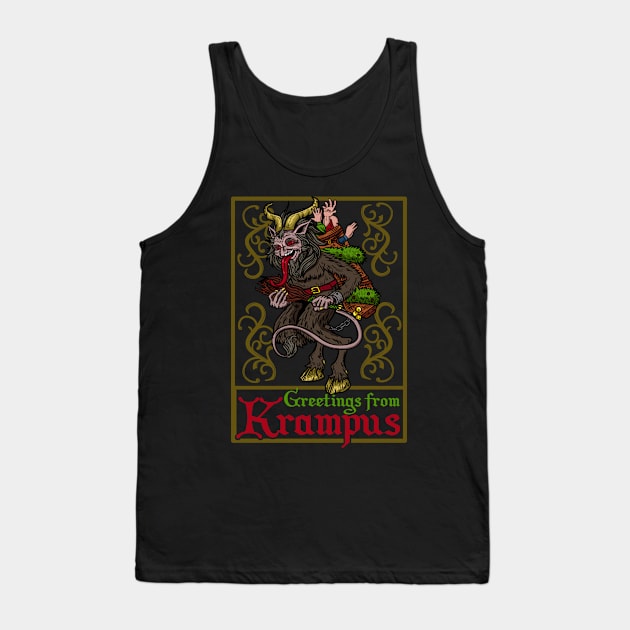 Greetings From Krampus - Christmas Devil Gift Tank Top by biNutz